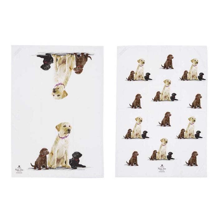 Ashdene Puppy Love Set Of 2 Tea Towels