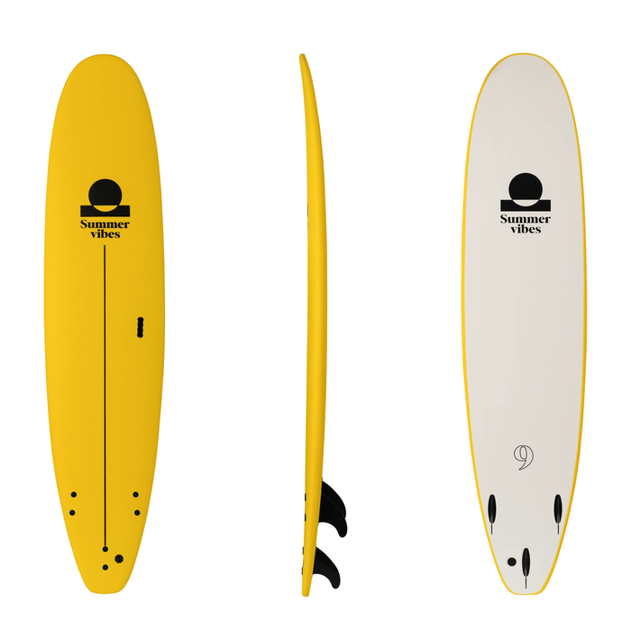 Summer vibes Stable Table Softboard 9'0" / 97L - Yellow With Handle