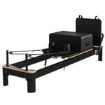 The Core Collab Queen Studio Pilates Reformer - Black Frame + Black Upholstery