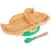Bamboo Dinosaur Baby Weaning Plate & Fork Set