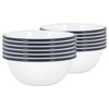 Argon Tableware 16cm Coloured Enamel Bowls - Set Of 12 - Navy Lightweight Metal Camping Serving Bowls For Snacks, Pasta, Salad