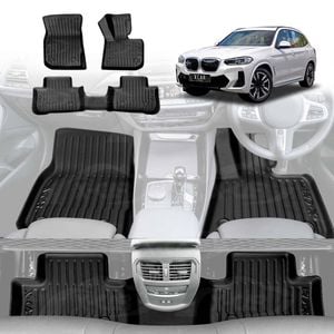 3D All-Weather Floor Mats for BMW iX3 2023-2025 Heavy Duty Customized Liners Full Set Carpet