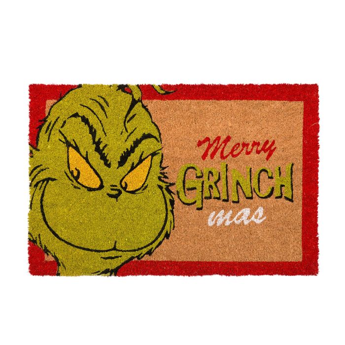 Grinch 40 x 60cm Natural Merry Grinch Coir Doormat