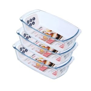3PK Lemon & Lime Yorkshire Glass Bakeware Loaf 1.5L 27X14X7cm