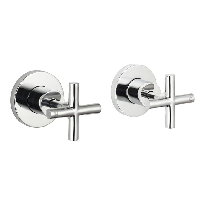 Mondella Resonance Chrome 1/2 Turn Cross Handle Wall Top Assembly Set