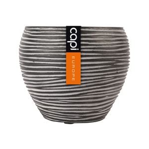 Capi 11 x 9cm Black Rib Indoor Plant Pot