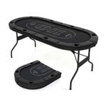 Costway 8-Player Poker Table Foldable Card Board Black