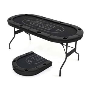 Costway 8-player Poker Table Foldable Card Board Black