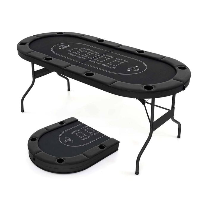 Costway 8-Player Poker Table Foldable Card Board Black