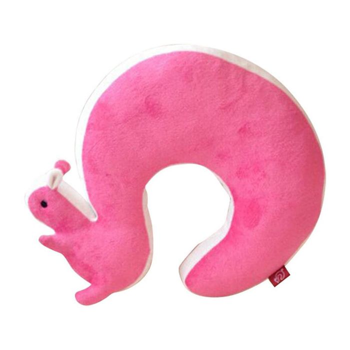 Catzon Plush Squirrel Neck Pillow Funny Nap Cushion-RoseRed