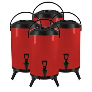 SOGA 4X Stainless Steel Insulated Beverage Dispenser with Tap 8L Red
