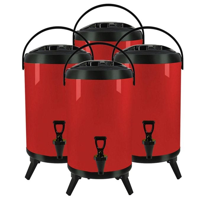 SOGA 4X Stainless Steel Insulated Beverage Dispenser with Tap 8L Red