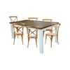 Norah 7pc Dining Set Table 180cm Solid Acacia Wood Oak Crossback Chair