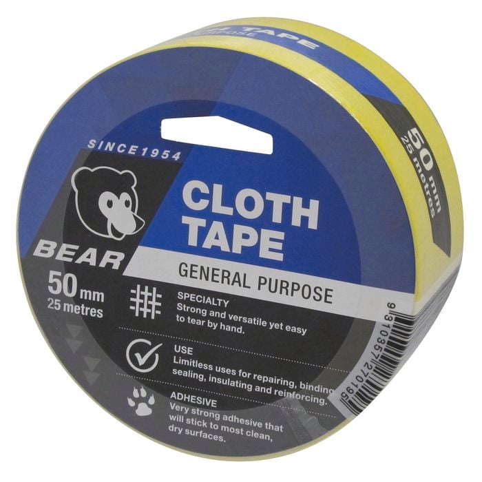 Norton Bear 50mm x 25m Yellow Cloth Tape
