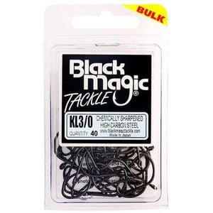 Black Magic KL Black Fishing Hook Large Bulk Pack 3/0