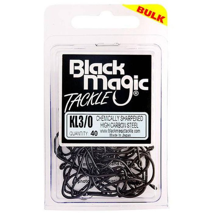 Black Magic KL Black Fishing Hook Large Bulk Pack 3/0