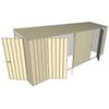 Build-A-Shed 1.2 x 5.2 x 2.0m Tunnel Shed Tunnel Hinged Door with 3 Hinged Side Doors - Cream