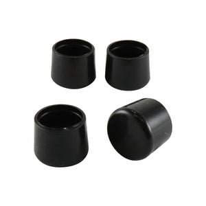 Surface Gard 13mm Round Black Plastic External Chair Tip - 4 Pack