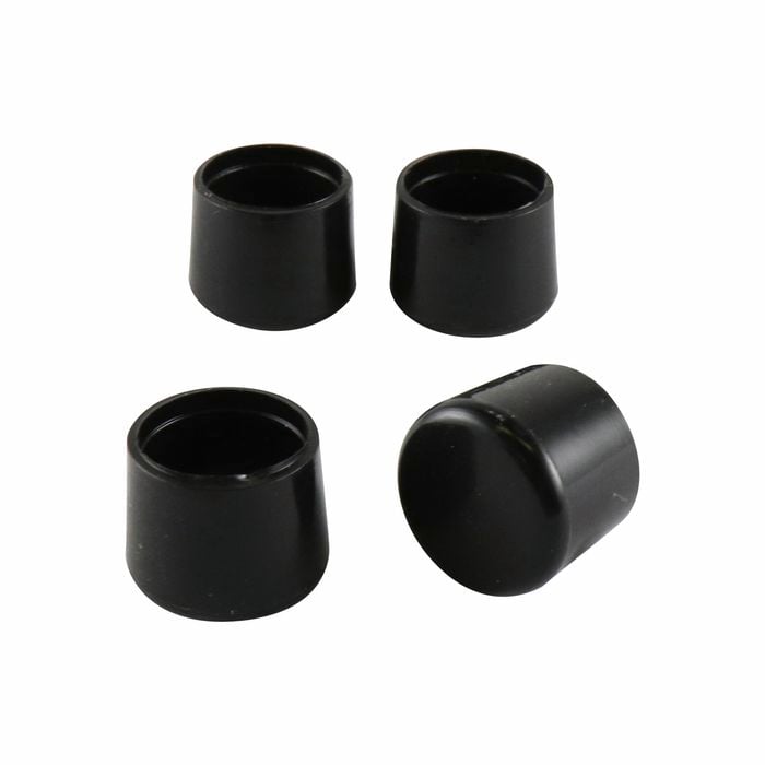 Surface Gard 13mm Round Black Plastic External Chair Tip - 4 Pack