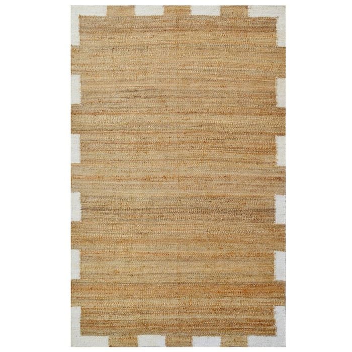 Handwoven Natural Jute Rug - Dash 1099 - Natural/cream - 110x160cm