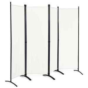 Costway 4-Panel Room Divider Privacy Screen 1.73x2.2m White