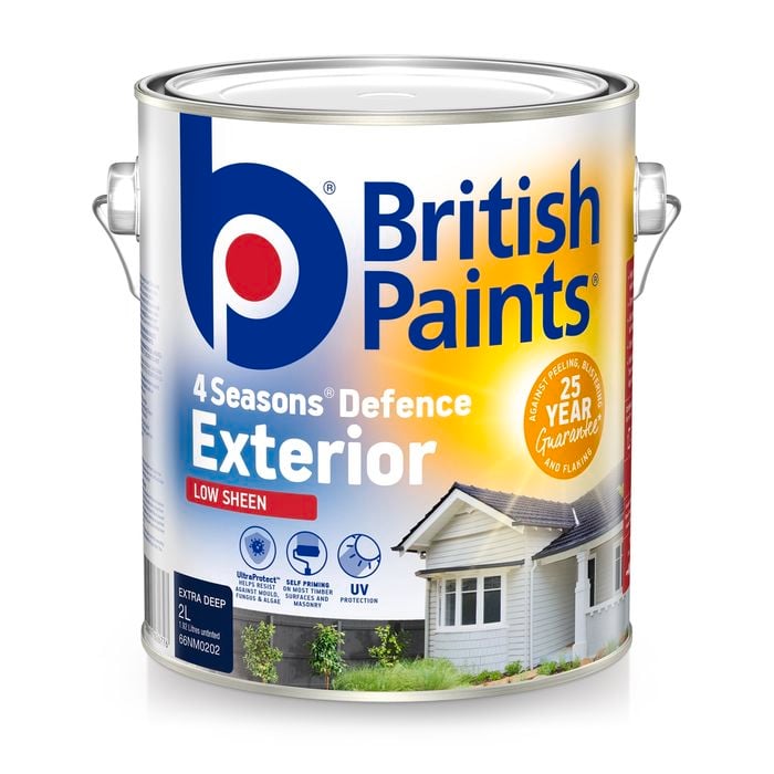 British Paints 4 Seasons Low Sheen Extra Deep Exterior Paint - 2L
