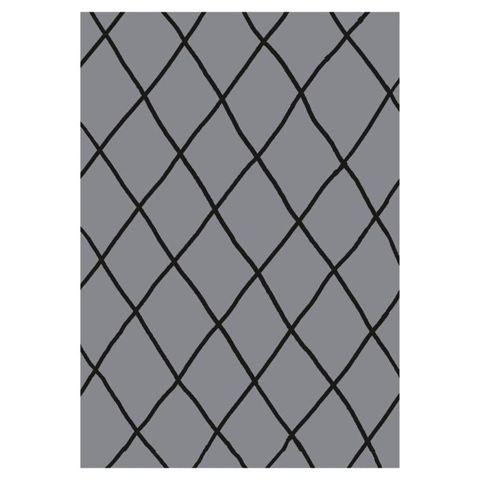 Urban Style Geometric Printed Microfibre Rug – Grey/black | 160 X 240cm