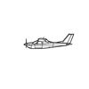 Ignite Laser Cessna 177RG Cardinal - Retractable Gear Light Aircraft Silhouette Metal Wall Art Coated Black 15.7 inch - 40 cm
