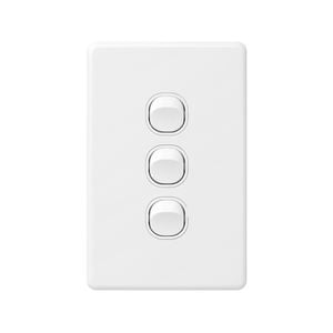 DETA X6 White 3 Gang Triple Vertical Switch