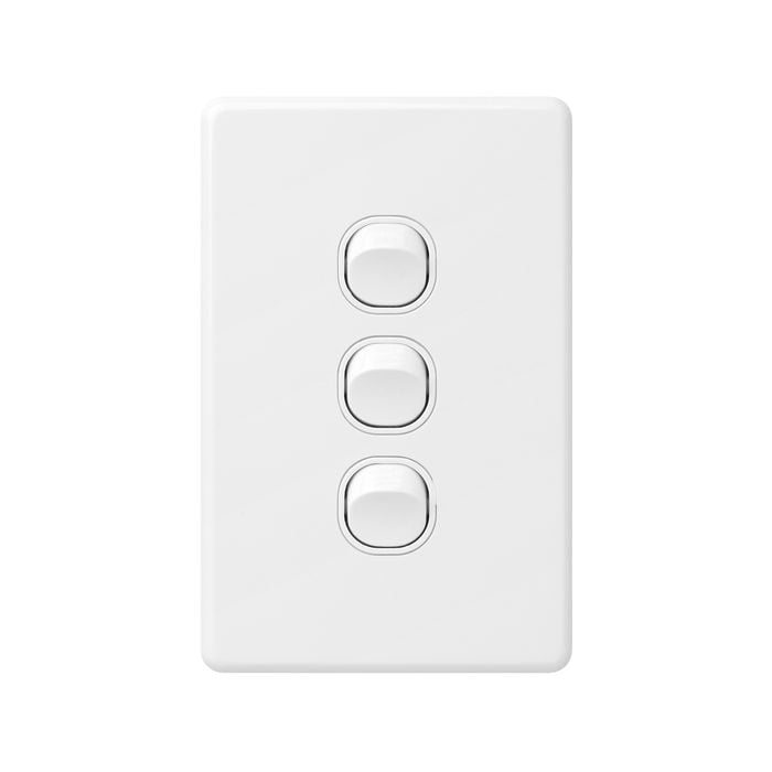 DETA X6 White Triple Vertical Switch - 3 Gang