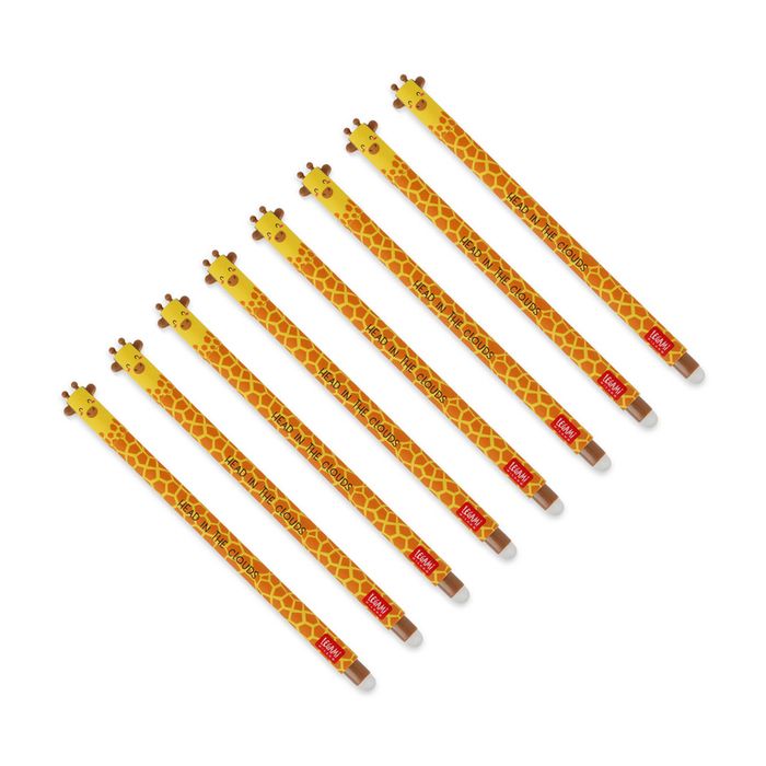 8x Legami Erasable Gel Pen Rollerball Office Writing Stationery Giraffe Blk Ink