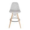 Sk Designer Living | Replica Eames Dsw Stool | Fabric & Natural - Textured Light Grey