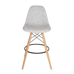 Sk Designer Living | Replica Eames Dsw Stool | Fabric & Natural - Textured Light Grey