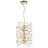 Telbix Lerida Modern Pendant Hanging Lamp Light Metal Crystal Gold Clear Gloss