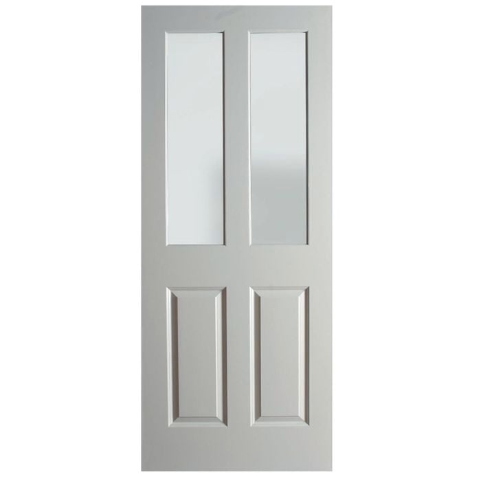 Hume Doors 1980 x 610 x 35mm Ascot-G Open Top Smooth Interior Door Glazed Etchlite