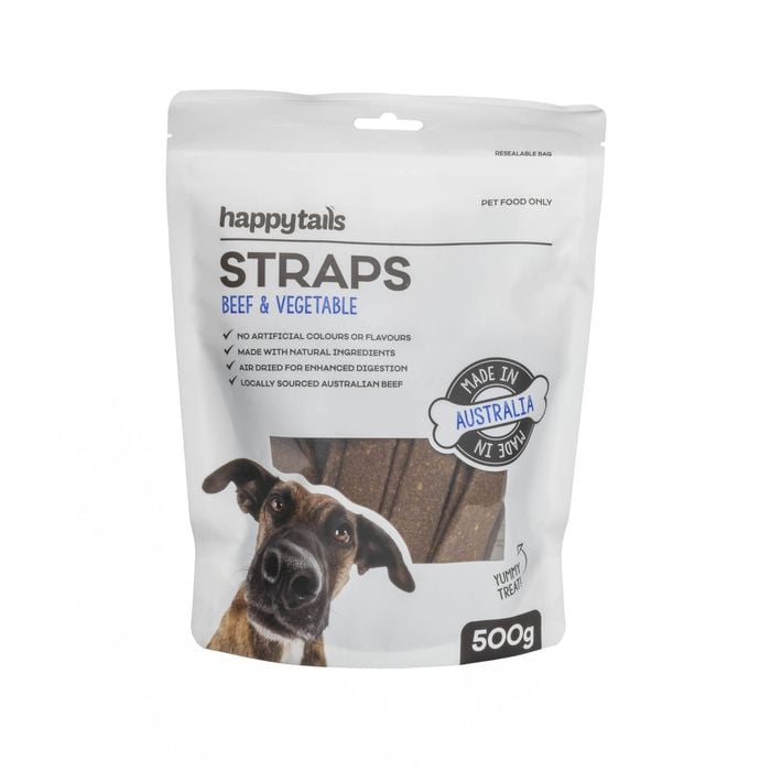 Happy Tails 500g Beef And Vegetable Straps Dog Treats