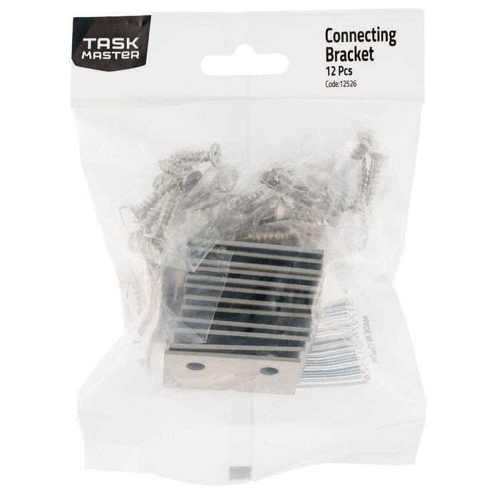 Taskmaster 37mm Zinc Connecting Bracket - 12 Pack