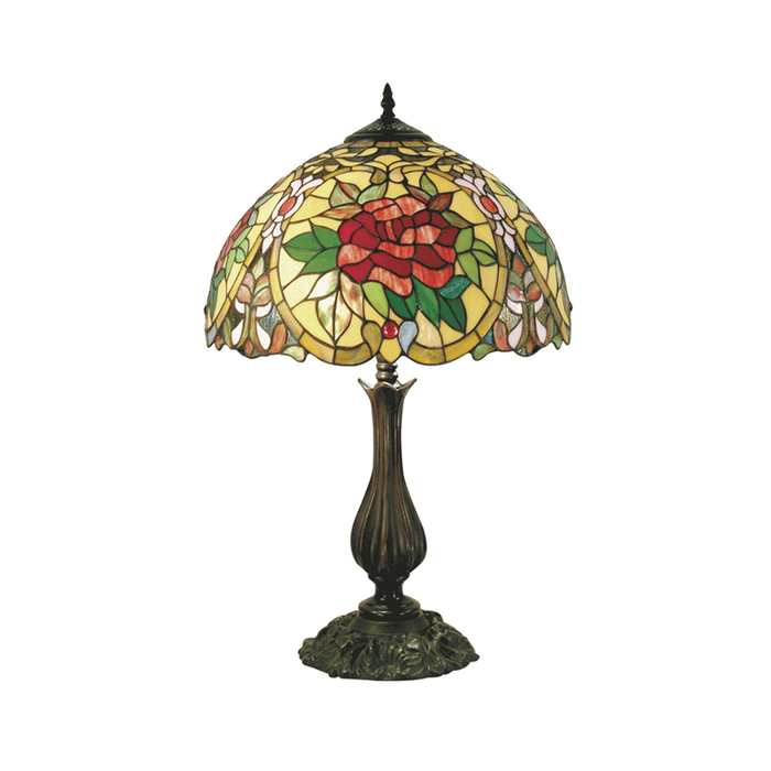 G&g Small Camellia Tiffany Table Lamp