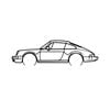 Ignite Laser Porsche 1983 911 Sc Silhouette Metal Wall Art Coated Black 23.6inch/60cm