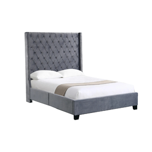 Elegant Collections Queen Grey Ella Winged Bed 180cm