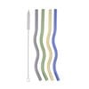 Appetito Set 4 Glass Wiggly Straw With Brush