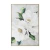 Urban Style Brushmarks Embellished Canvas Painting Artwork White Magnolia 1225mm