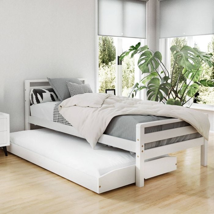 Artiss Trundle Bed Frame Daybed Single Size Base Timber Wooden Single Beds X2 Bunnings Australia