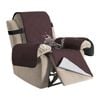 Smarcute 1 Seater Waterproof Recliner Chair Cover Sofa Protector Non Slip Brown