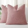 Gioia Casa Twin-pack Bouclé Cushion Covers - Soft Textured Polyester With Hidden Zipper (pink, 45cm X 45cm)