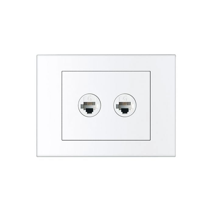 HPM VIVO 2 Gang RJ45 Outlet Cat5e
