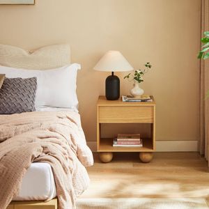 Orbie Wooden Bedside Table in Oak