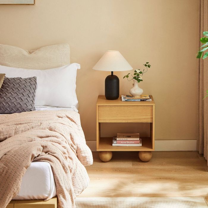 Orbie Wooden Bedside Table in Oak