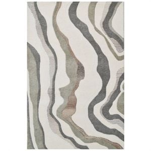 Modern Handmade Wool Rug-Wave-6418-Ivory Natural-110x160cm