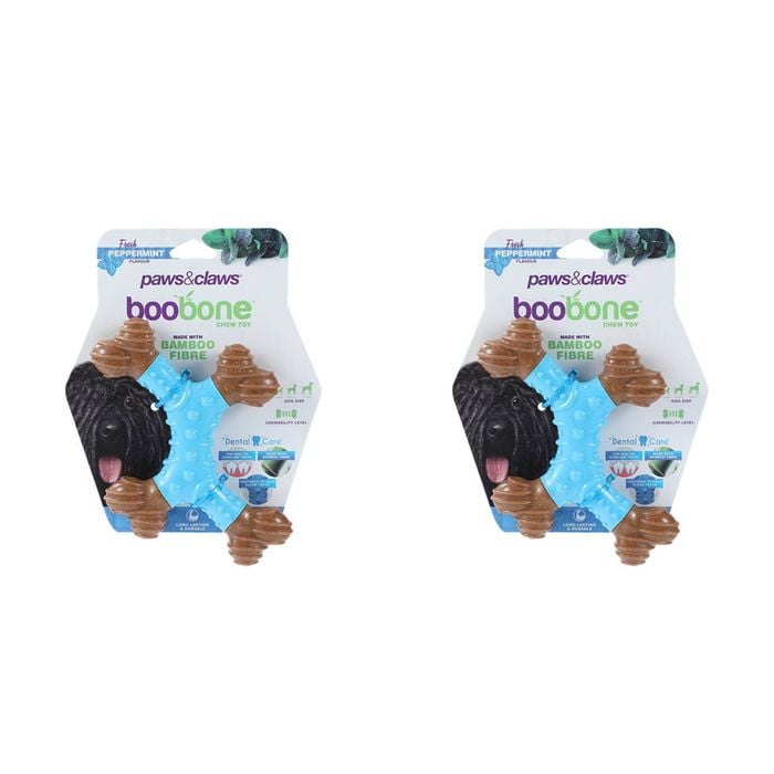 2x Paws & Claws BooBone 4 Way Dental Bone - Peppermint